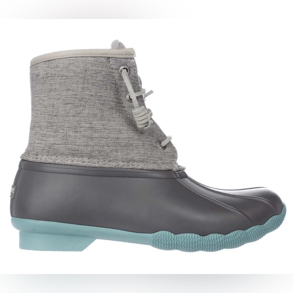 Sperry Women’s Gray & Teal Lace-Up Boots Size 7.5 | Waterproof Style